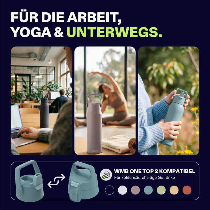 Sigg - Edelstahl Trinkflasche - Shield FLIP Morning Blue - Auslaufsicher - Federleicht - BPA-frei -