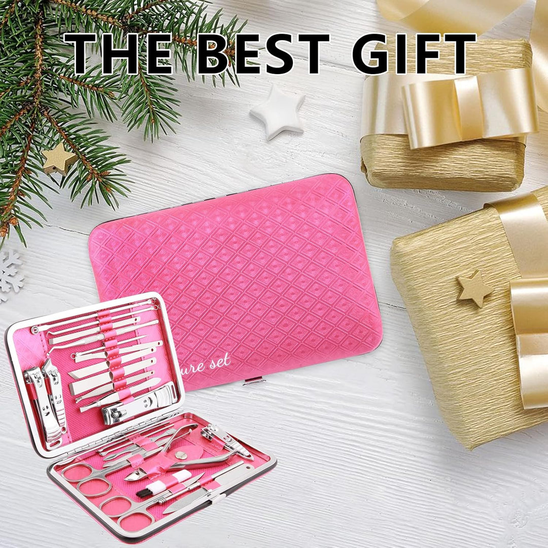 Maniküre Set 23 stücke Professionelles Nagelknipser Kit Pediküre Kit Pflegeset aus Edelstahl Nagelpf