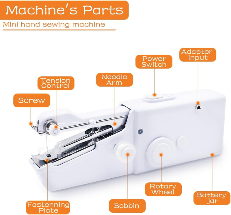 Nähmaschine Tragbar für Anfänger, Erwachsene, Elektrische Nähmaschinen mit Nähset für DIY, Kleidung,