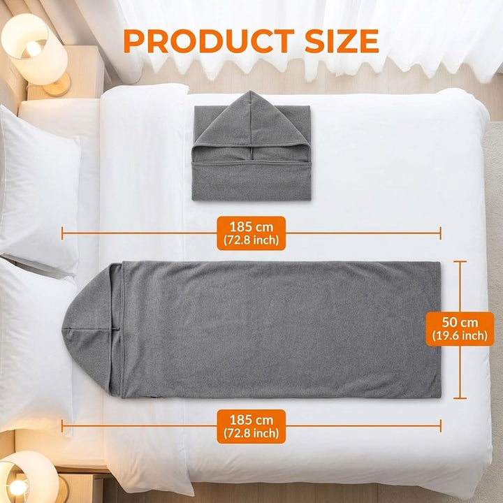 Schlafsack Wearable Pod, Hoodie Schlafsack für Reisen und Zuhause, Leichter Polyester mit Kapuze, At