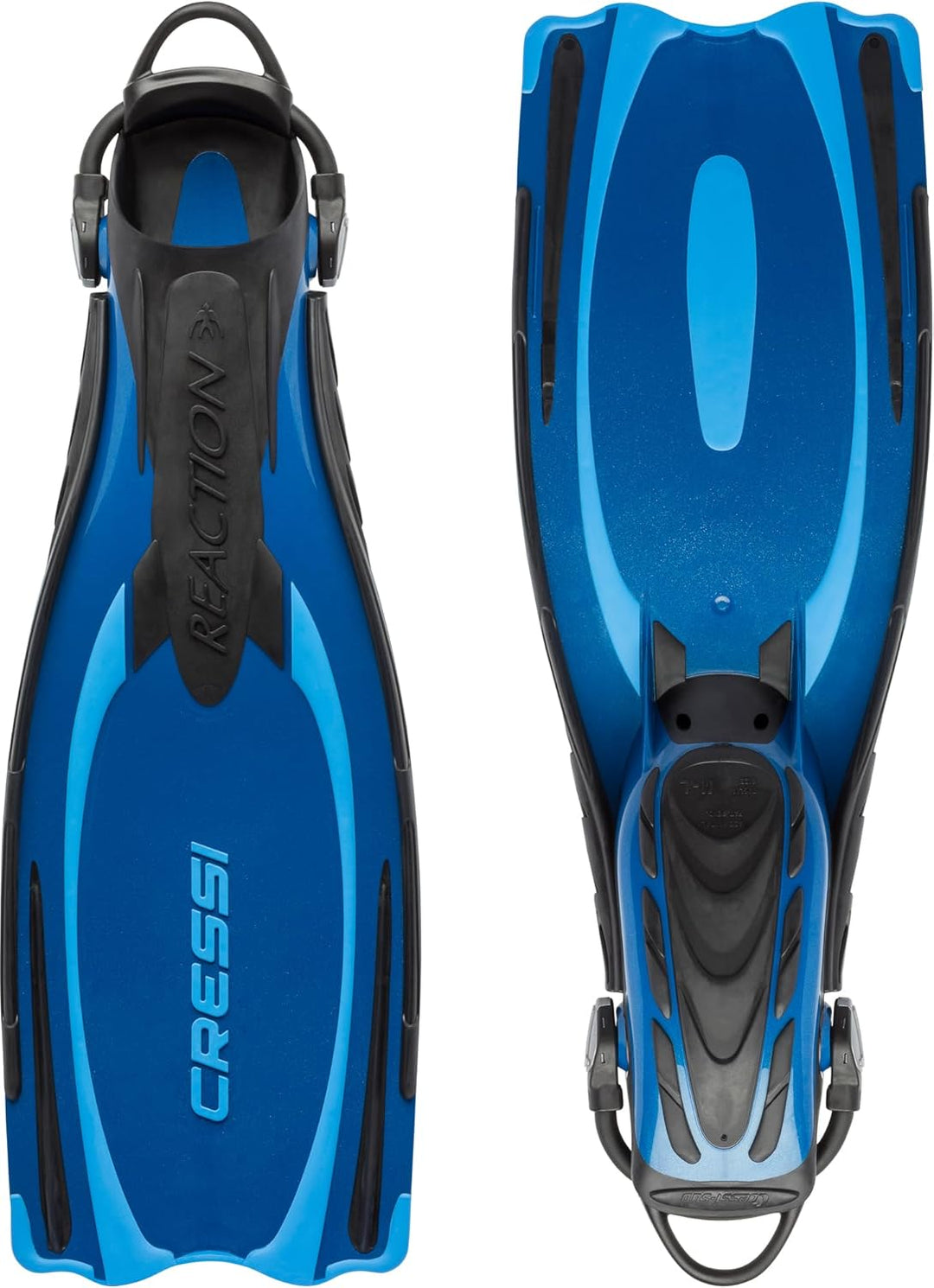 Cressi Reaction EBS Fins - Hochleistungstauchflossen mit EBS Strap S/M (39/42) Blau/Hellblau, S/M (3