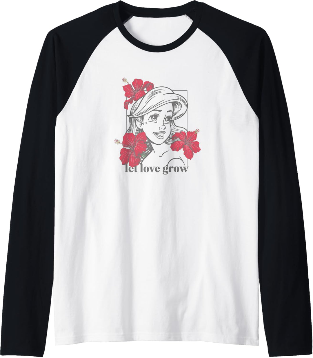 Disney The Little Mermaid Ariel Let Love Grow Floral Raglan