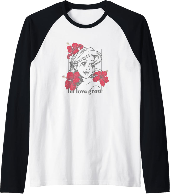 Disney The Little Mermaid Ariel Let Love Grow Floral Raglan
