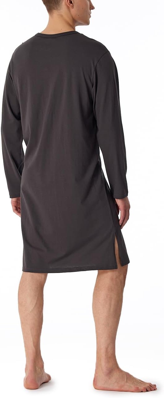 Schiesser Herren Nachthemd langarm - Nightwear 58 Anthrazit, 58 Anthrazit