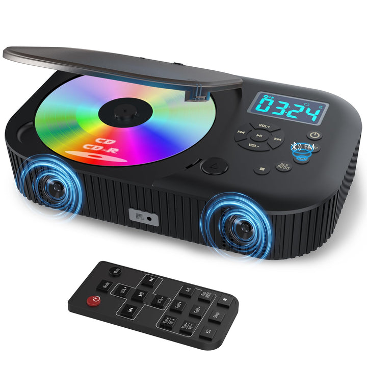 MONODEAL CD Player Tragbar, Tragbarer CD Player mit Zwei Stereo Lautsprechern und Bluetooth & Radio,