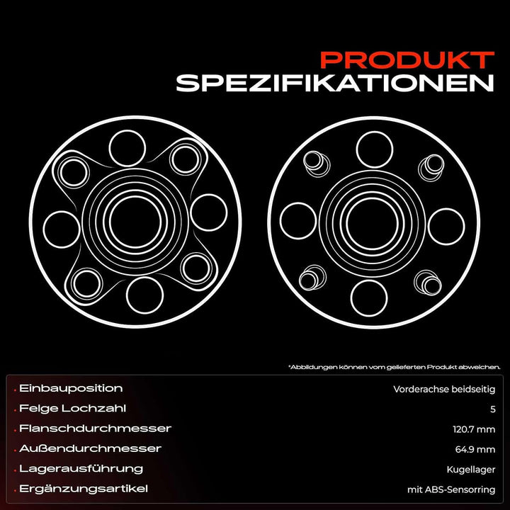Frankberg Radnabe Radlagersatz Vorne Links oder Rechts für Fabia I 6Y2 6Y3 6Y5 Fox 5Z1 5Z3 Polo 9N 1