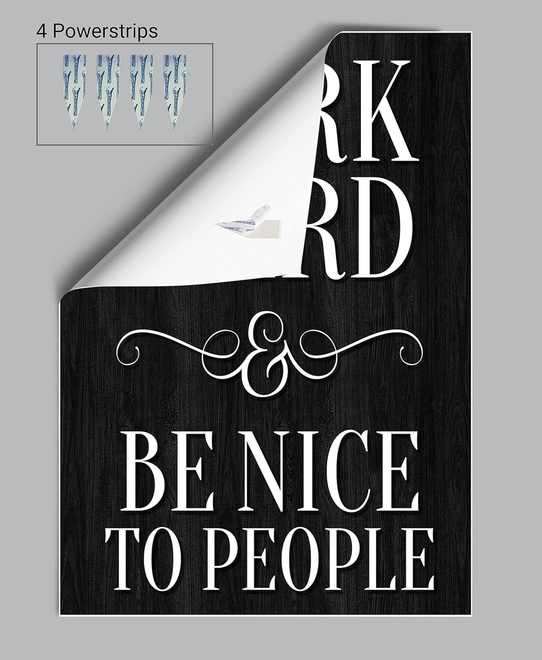 wandmotiv24 Poster als Wanddeko, Grösse Din A0, Work Hard, be Nice, Holz dunkel, Moderne Wanddeko, W