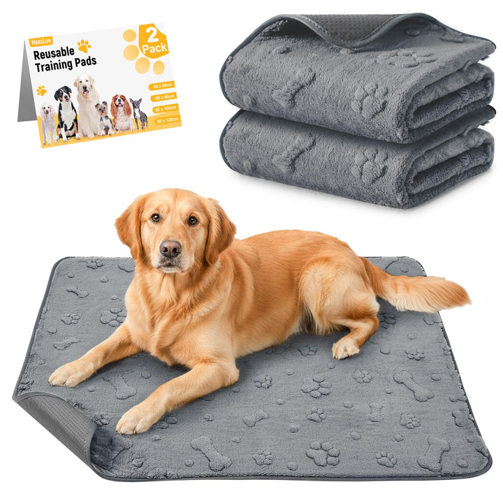 waschbare Welpenunterlagen 2er-Pack, Wiederverwendbare supersaugfähige Hunde PIPI Matten, wasserdich