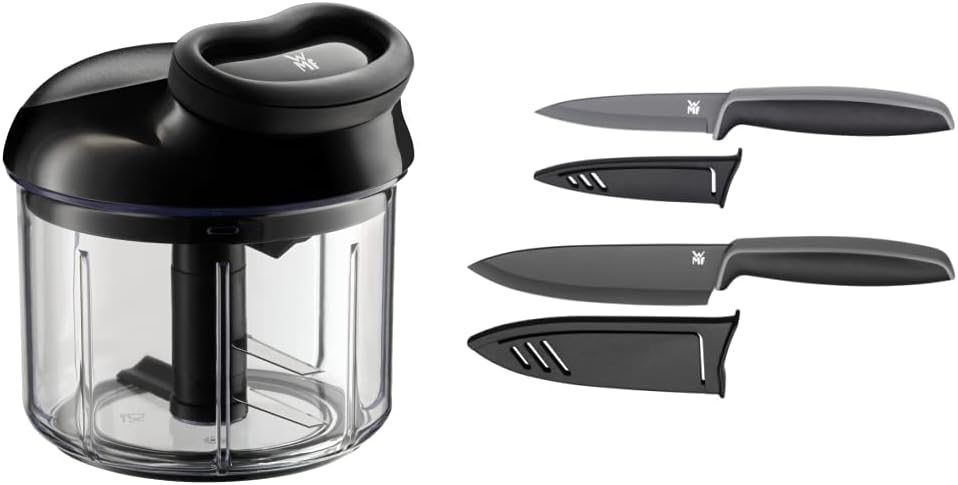WMF Gourmet Gemüseschneider manuell mit Seilzug, 900ml & Touch Messerset 2-teilig, Küchenmesser mit