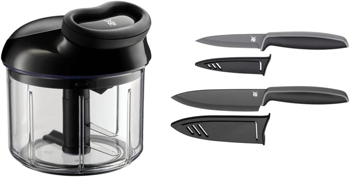 WMF Gourmet Gemüseschneider manuell mit Seilzug, 900ml & Touch Messerset 2-teilig, Küchenmesser mit
