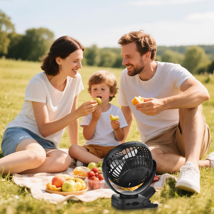 6 Zoll 12000 mAh Fernbedienung Clip-On-Ventilator, LED-Nachtlicht, 3 Geschwindigkeiten, tragbarer pe