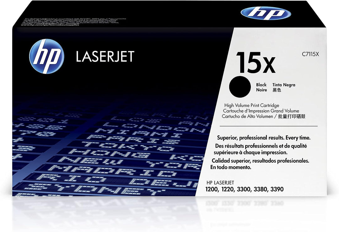 HP 15X (C7115X) Schwarz Original Toner mit hoher Reichweite für HP Laserjet 1000, 1200, 1220, 3330 S
