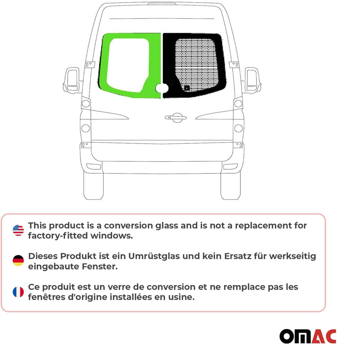 OMAC Seitenfenster Auto Seitenscheibe kompatibel mit Mercedes Sprinter W906 2006-2013 L1 L2 Links |