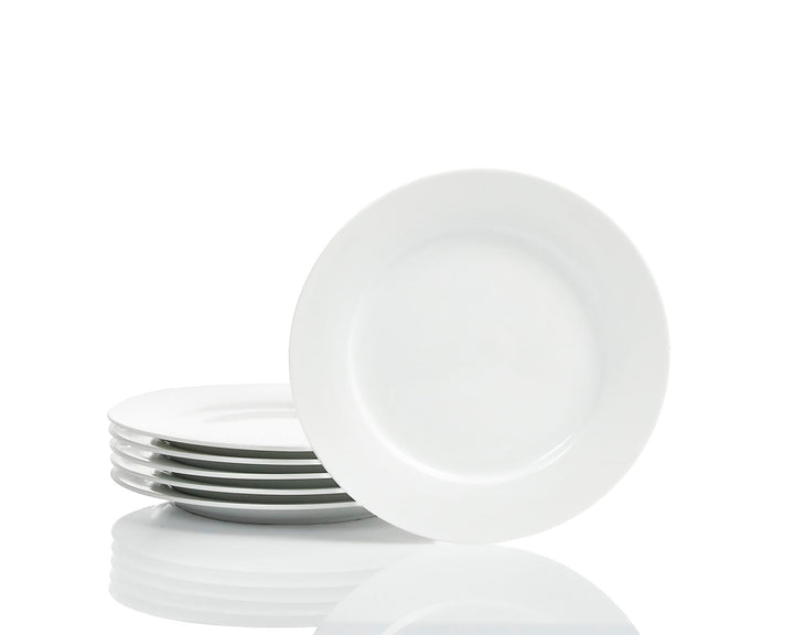 Retsch Arzberg Heike Weiss Frühstücksteller Kuchenteller 19cm, Set 6-teilig/Porzellan/uni weiss, run