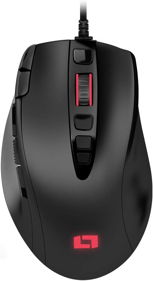 Lioncast ® LM15 Gaming Maus mit Kabel [PROGRAMMIERBARE Tasten] für PC - Beste MMO RGB Beleuchtung -