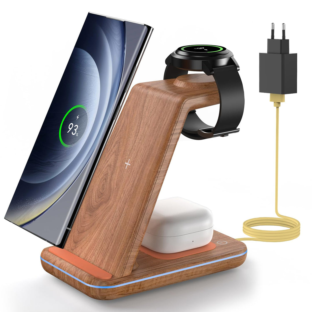 JoyGeek 3 in 1 Induktive Ladestation für Samsung, Wireless Charger für Samsung S26/S25/S24/S23/ZFlip