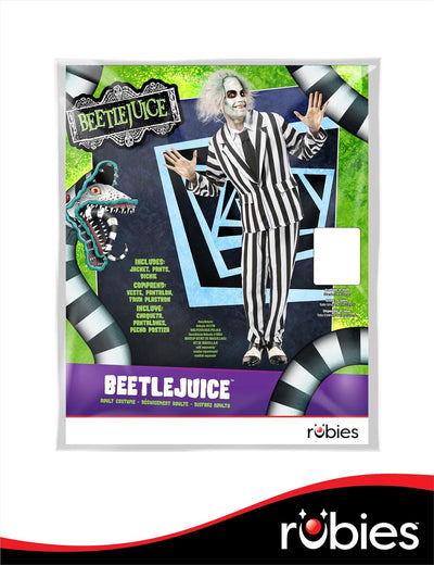 Rubie's Offizielles Beetlejuice Deluxe-Kostüm für Erwachsene, Standard/Medium STD, STD