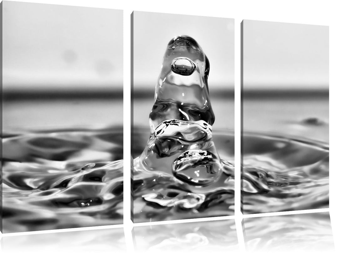 Pixxprint aussergewöhnlicher Wassertropfen als Leinwandbild/Grösse: 3 Teilig (120x80) cm/Wandbild/Ku