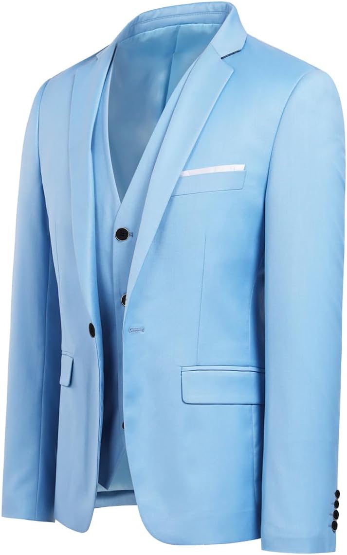Allthemen Anzug Herren Slim Fit 3 Teilig Anzüge Modern Herrenanzug 3-Teilig Sakko Hose Weste für Bus