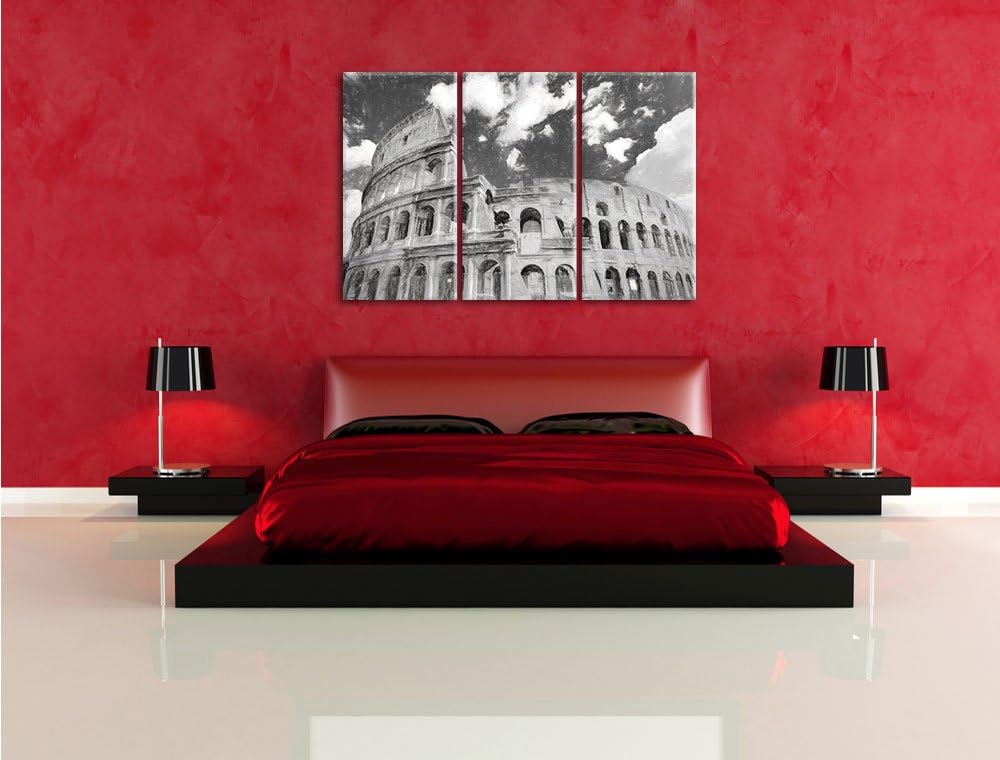 Pixxprint Colosseum als Leinwandbild/Grösse: 3 Teilig (120x80) cm/Wandbild/Kunstdruck/fertig bespann