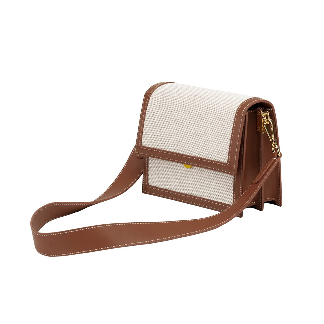 JW PEI Damen Mini Flap Crossbody Beige Leinen, Beige Leinen