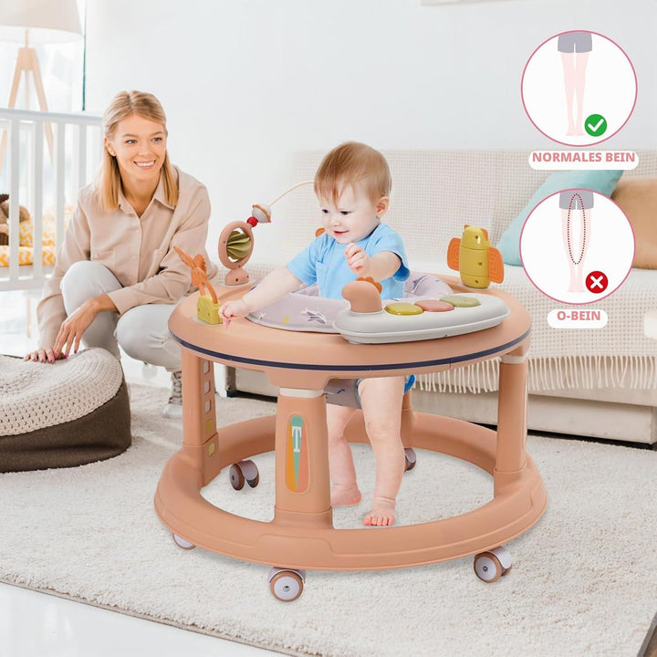 3IN1 Baby Lauflernwagen(Lauflernmodus,Spielecenter,Jumper), 5-stufige Höhenverstellung, Anti-O-Beine