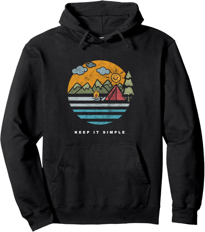 Berge Camper Camping Abenteuer Zelt Zelten See Berg Pullover Hoodie