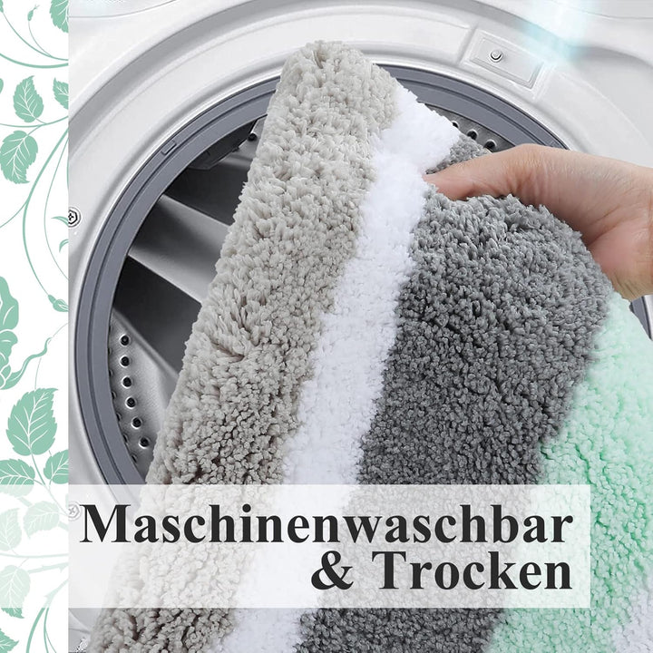 Homaxy rutschfest Badematten Set 2 teilig Mikrofaser Saugfähige Badteppich Set Weich Hochflor Badvor