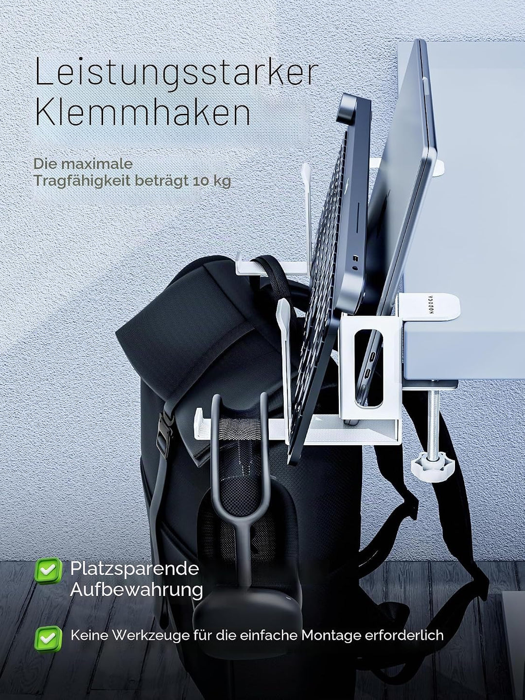 NODOCA Laptop Ständer Vertikal, Aluminium Vertikaler Laptop Ständer, Platzsparender Desktop-Seite Mo