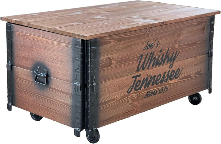 Uncle Joe´s Couchtisch XL Whisky Truhentisch Truhe im Vintage Shabby chic Style aus Massiv-Holz in b