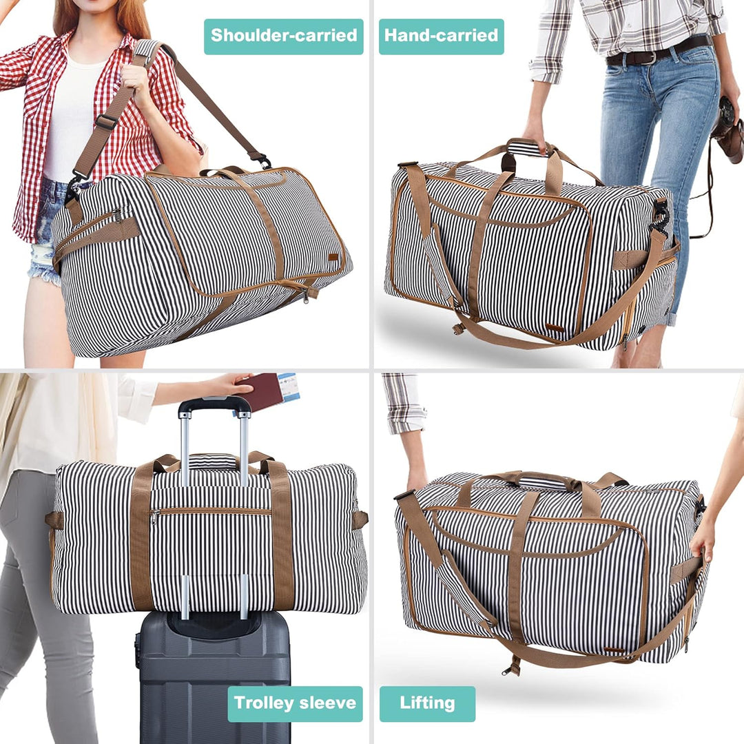 Vogshow Reisetasche Damen Herren Gross 80L Faltbare Reisetaschen Wasserdicht Sporttasche mit Schuhfa