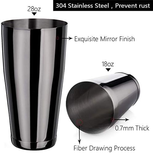 Boston Shaker Set Gunmetal Black Boston Shaker Edelstahl in 4 Farben erhältlich Set Tin in Tin mit B