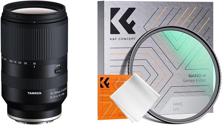 TAMRON B061S 18-300mm F/3.5-6.3 Di III-A VC VXD, Objektiv für Sony E-Mount (APS-C), schwarz & K&F Co