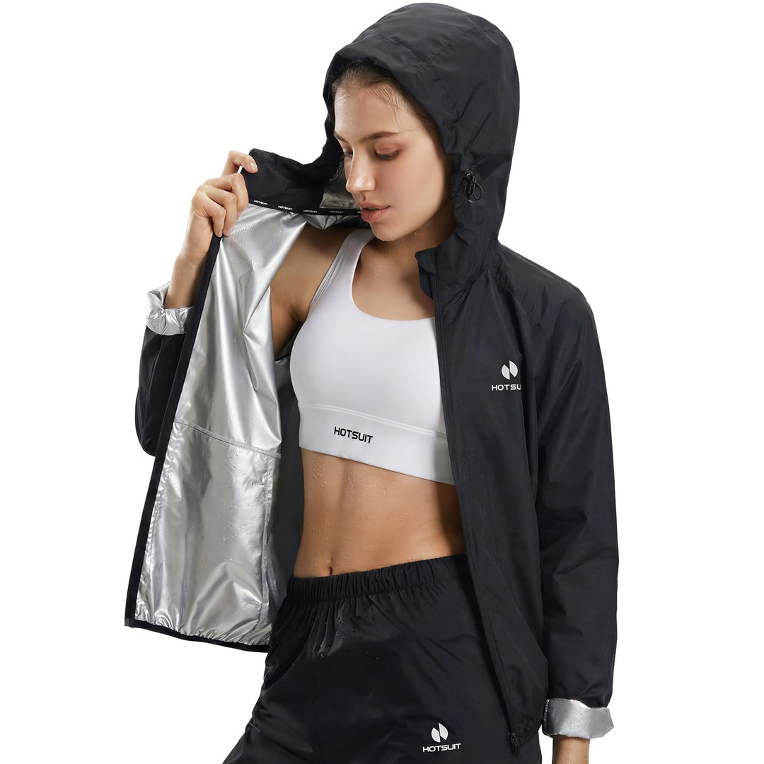 HOTSUIT Schwitzanzug Damen, Saunaanzug für Frauen Gewichtsverlust Fetttraining Frauen Sweatshirt Top