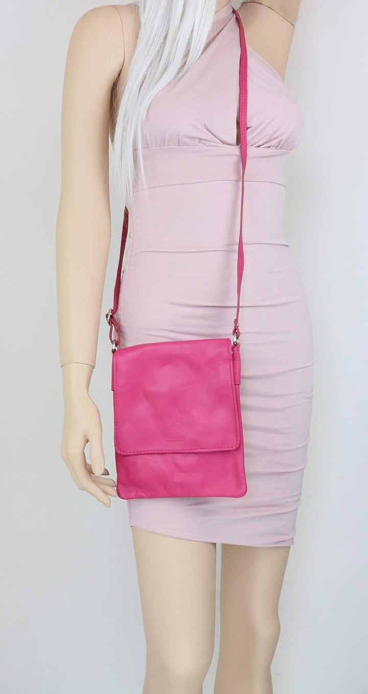 Girly Handbags Umhängetasche aus echtem Leder Blaugrünes Tan, Blaugrünes Tan