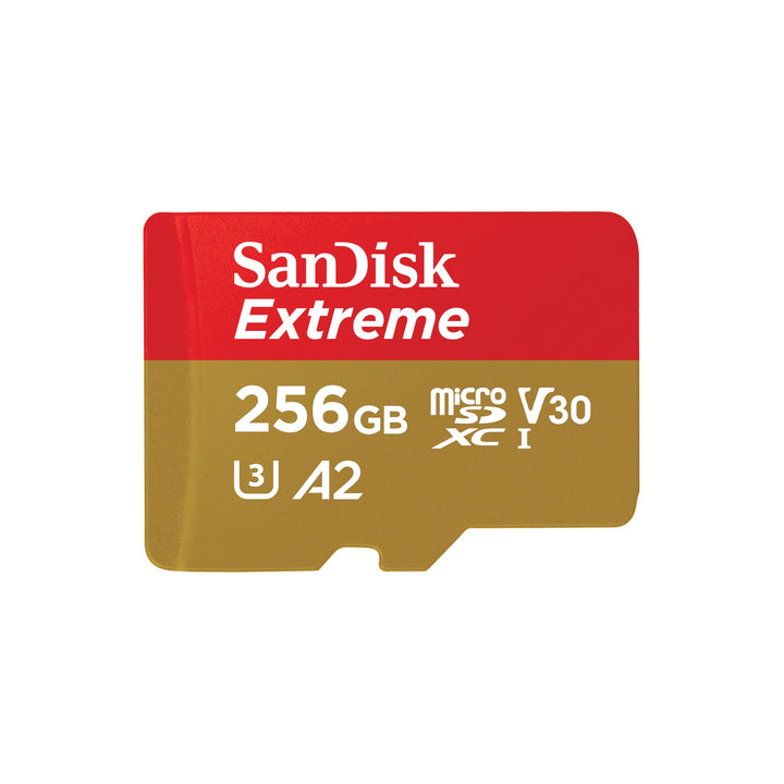 SanDisk Extreme microSDXC UHS-I Speicherkarte 256 GB + Adapter (Für Smartphones, Actionkameras und D