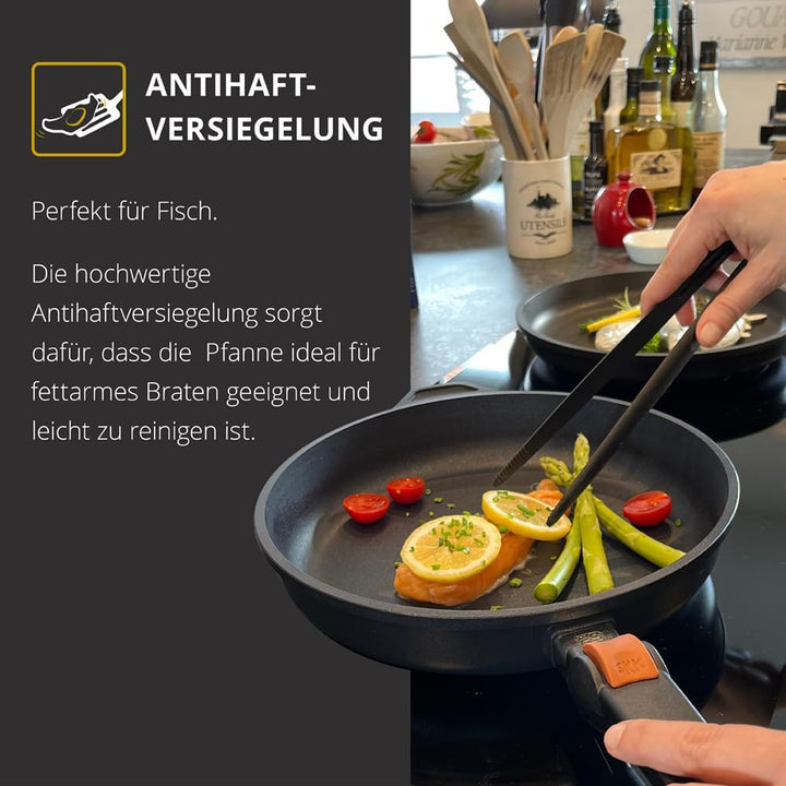 SKK 52014 Series 7 Bratpfanne – Energiesparende Aluguss-Pfanne mit abnehmbarem Griff, PFOA-frei, ind
