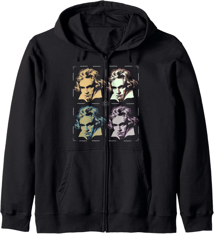 Beethoven Büste Kopf - Pop Art Stil - Klassische Musik Fan Kapuzenjacke