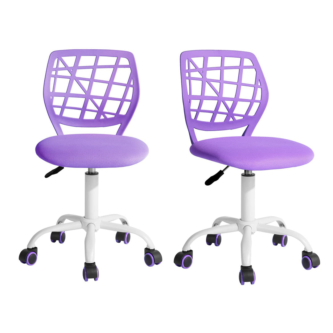 FurnitureR 2X Höhenverstellbarer Drehstuhl - Ergonomischer Schreibtischstuhl für Kinder/Jugendliche,