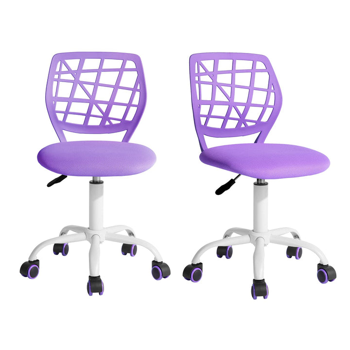 FurnitureR 2X Höhenverstellbarer Drehstuhl - Ergonomischer Schreibtischstuhl für Kinder/Jugendliche,