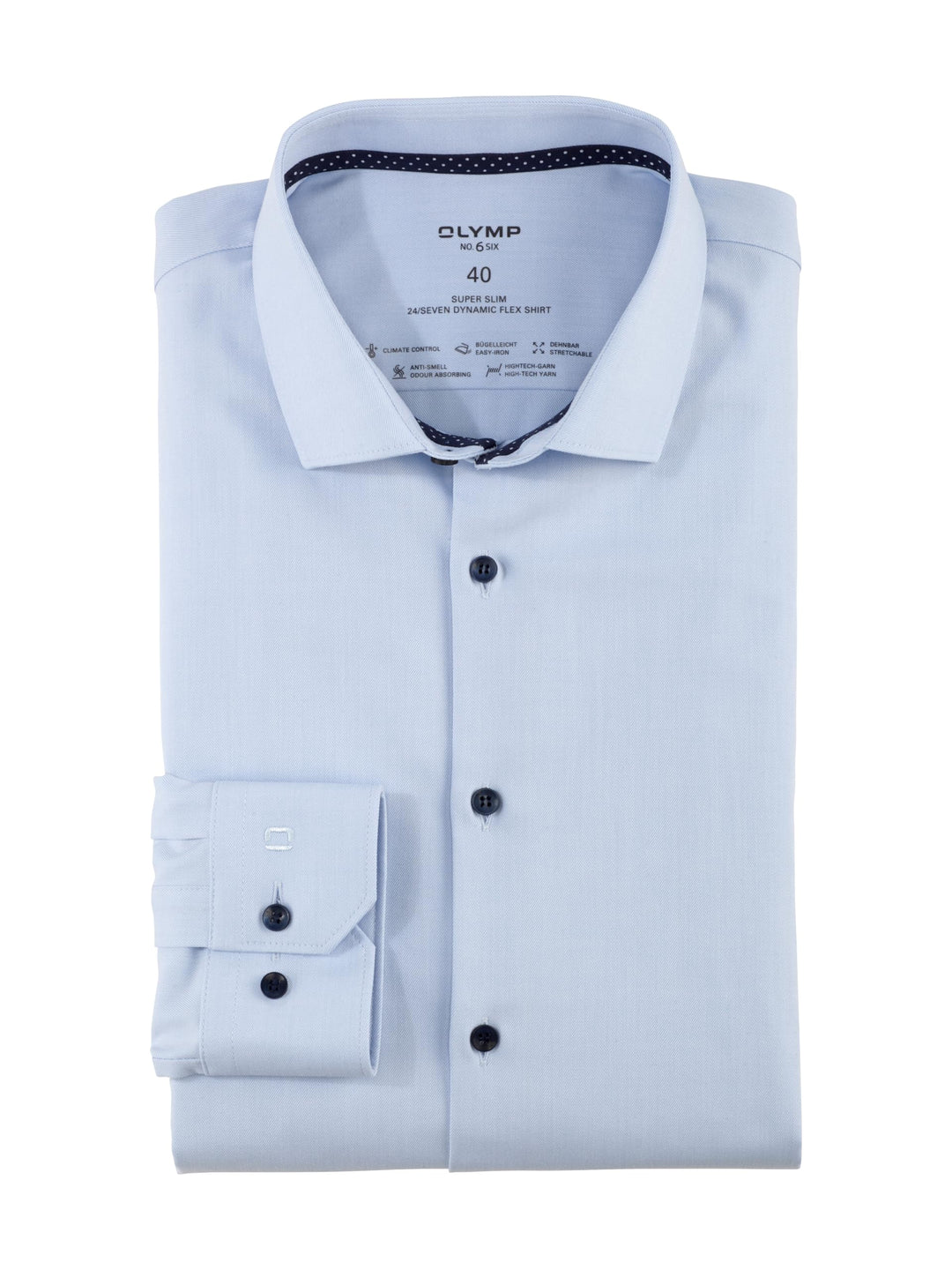 OLYMP 075464 | Hemd, Manschette, Super Slim, 64%Baumwolle/27%Polyester/9%Elasthan 46 Bleu, 46 Bleu