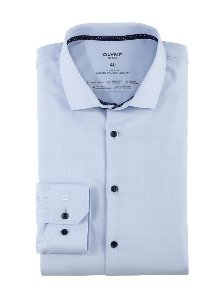 OLYMP 075464 | Hemd, Manschette, Super Slim, 64%Baumwolle/27%Polyester/9%Elasthan 46 Bleu, 46 Bleu