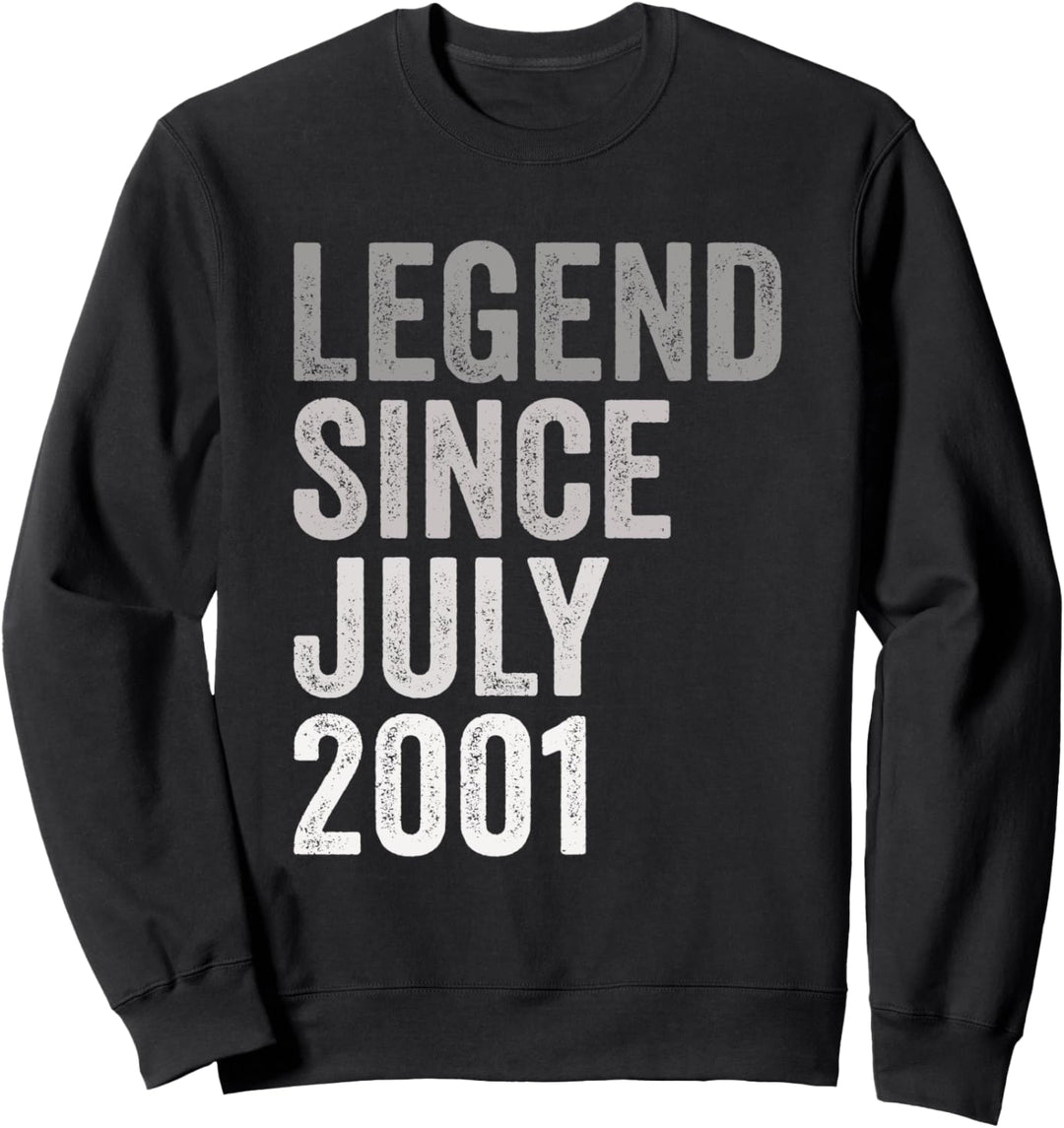 Legende seit Juli 2001 Geburtstag Monat und Jahr Sweatshirt