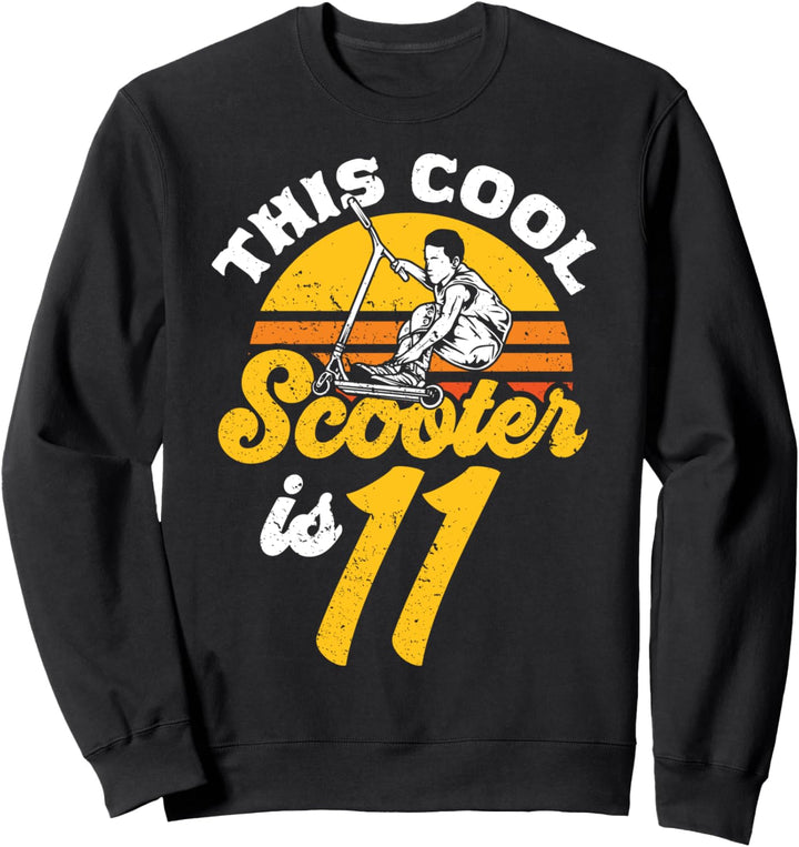 11. Geburtstag Geschenk Roller Fahrer Scooter Jungs Kinder Sweatshirt