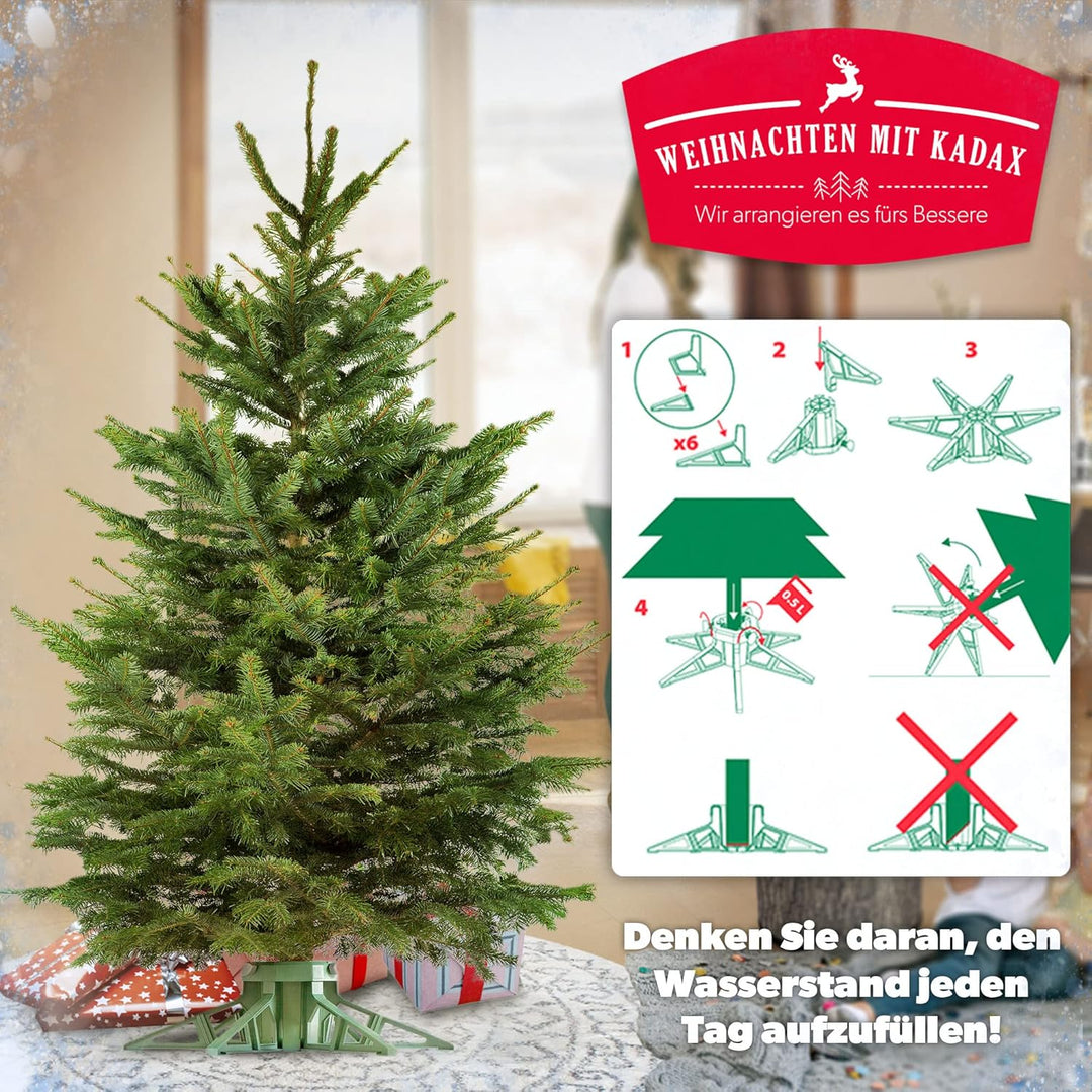 KADAX Weihnachtsbaumständer mit Wassertank, moderner Christbaumständer aus robustem Kunststoff für B