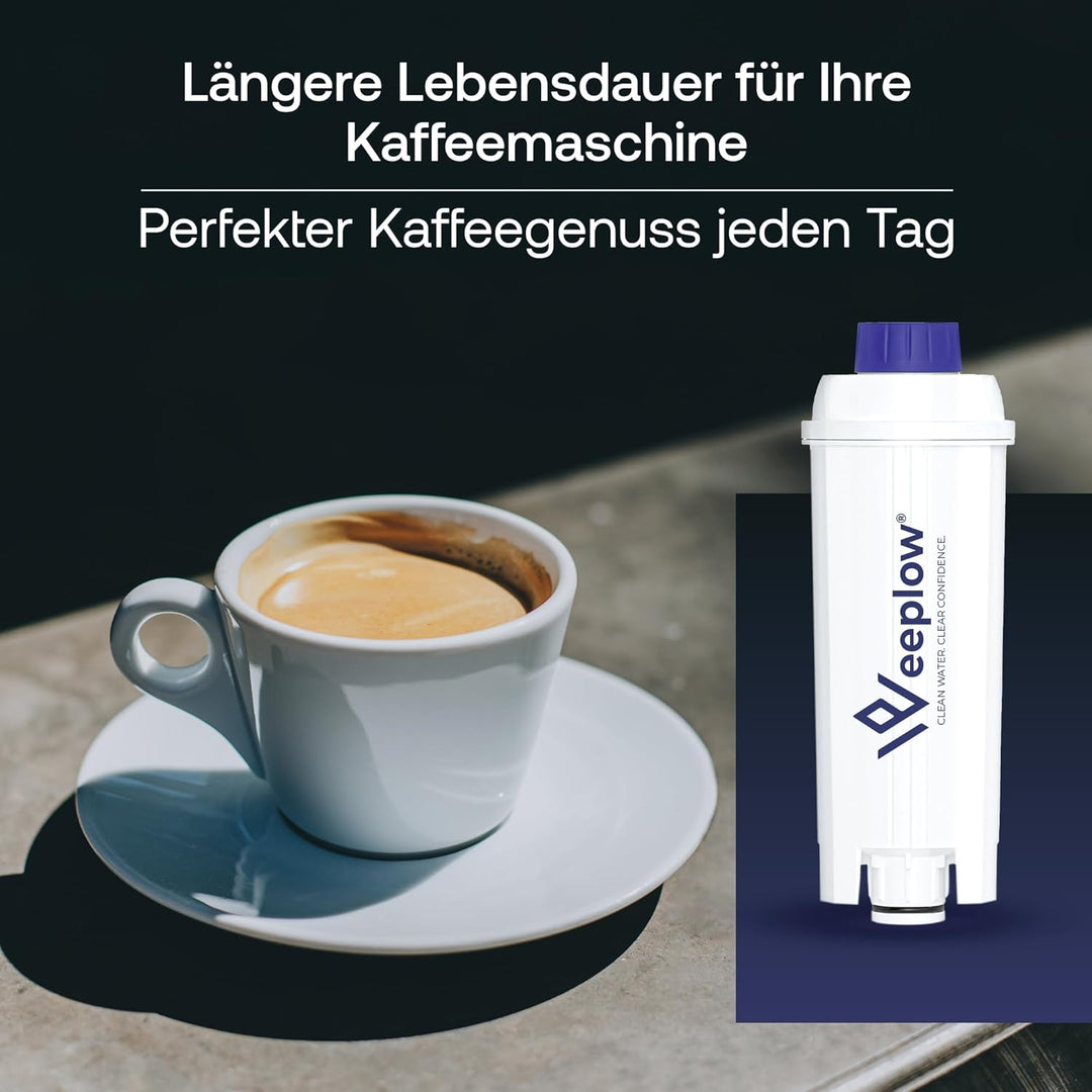 Weeplow® - 4 Wasserfilter Kompatibel mit Delonghi Magnifica, Dinamica, Autentica, PrimaDonna, DLSC00