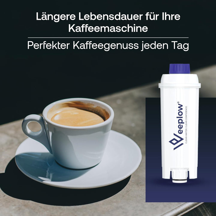 Weeplow® - 4 Wasserfilter Kompatibel mit Delonghi Magnifica, Dinamica, Autentica, PrimaDonna, DLSC00