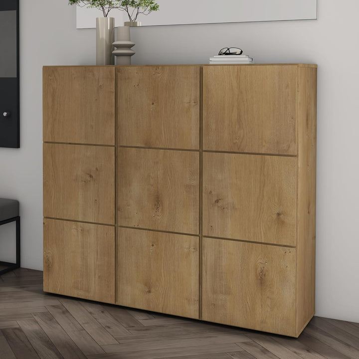 Mai & Mai Schuhschrank Schuhkommode mit 3 Schränken BTH: 45x36x120 cm Schuhregal Möbel in Kerneiche