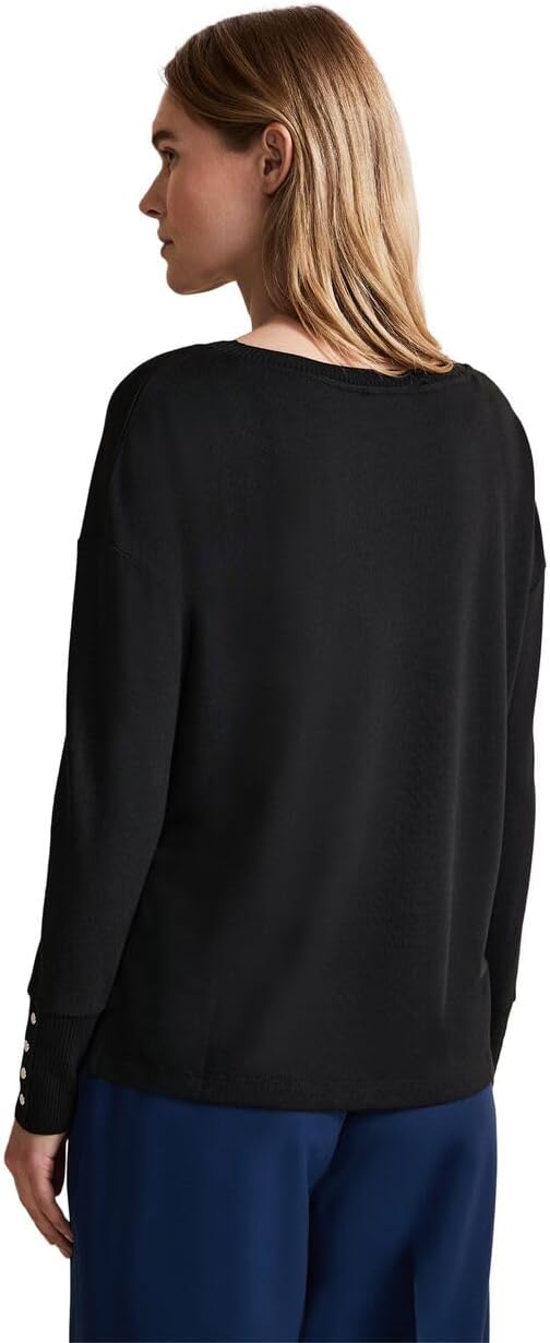 Damen Shirt mit Knopfdetail 36 Black (Schwarz), 36 Black (Schwarz)