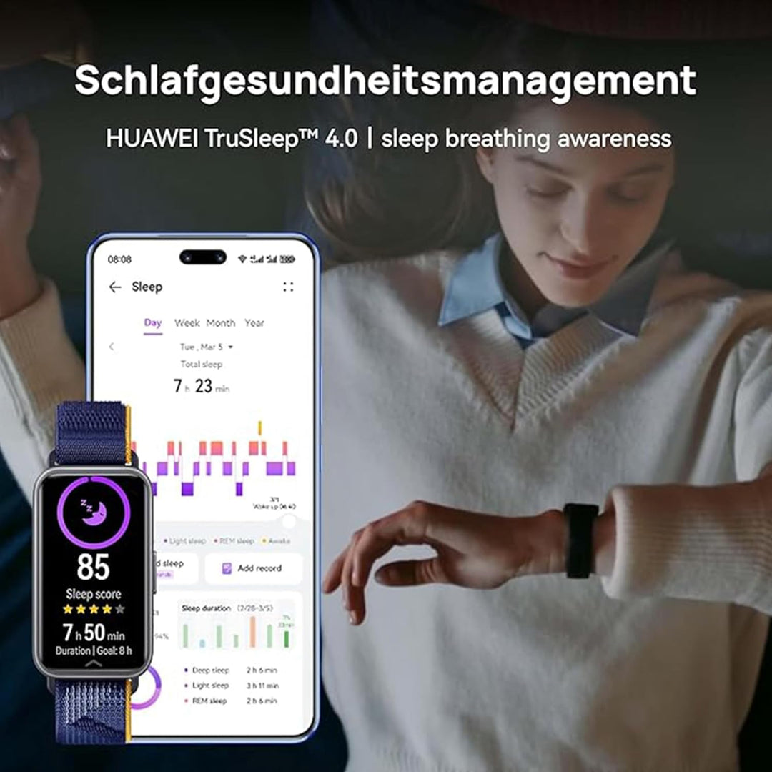 HUAWEI Band 9, bequemes Tragen, TruSleep 4.0, wissenschaftlich basiertes Schlaftracking, bis zu 14 T